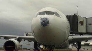 Illustration for article titled An Airbus A330 Recently Flew Into A Hailstorm -- And This Is The Result